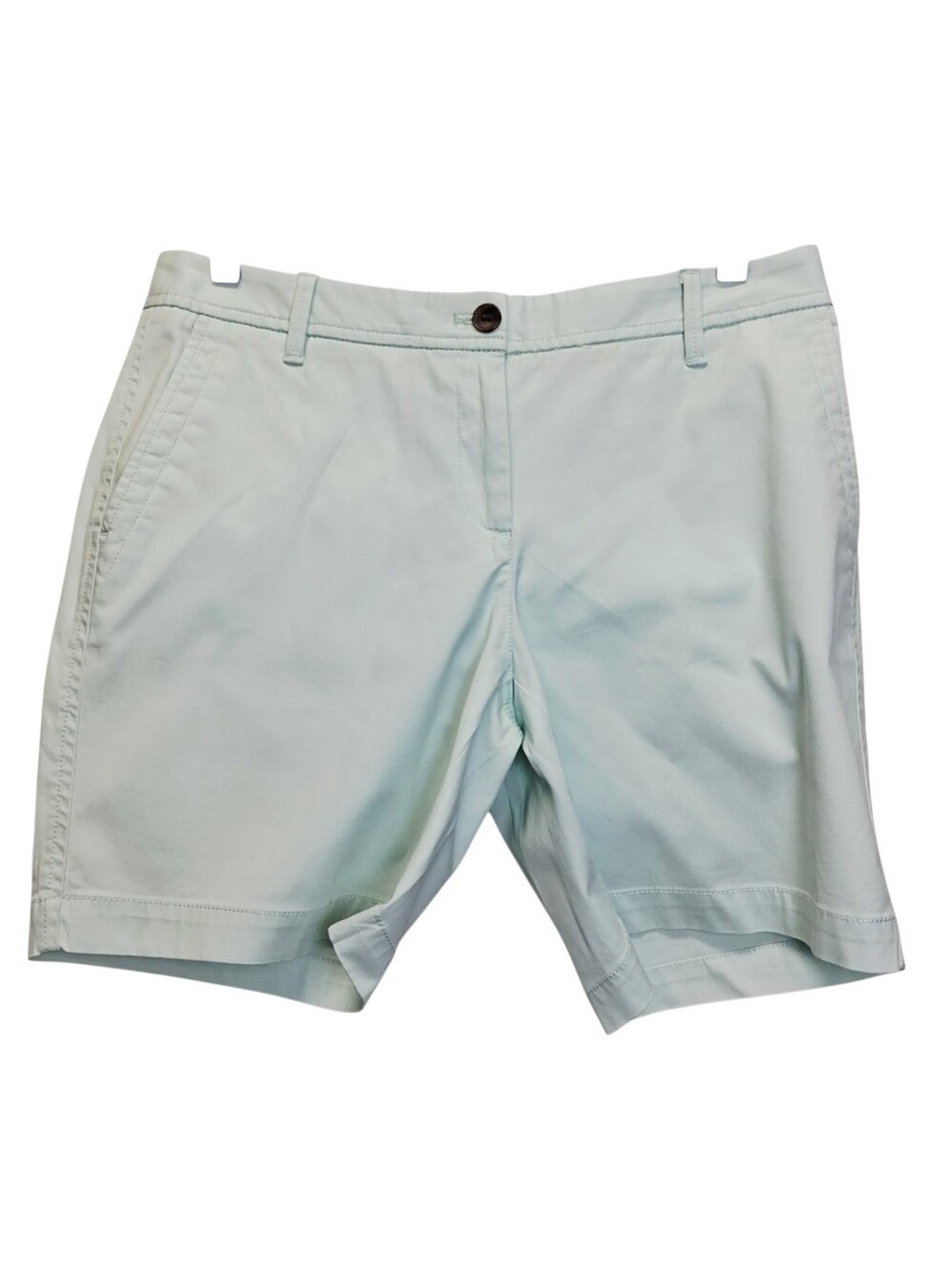 2 Pair Talbots Khaki & Mint Green Relaxed Chino shorts 6" Size 4 - Picture 2 of 7